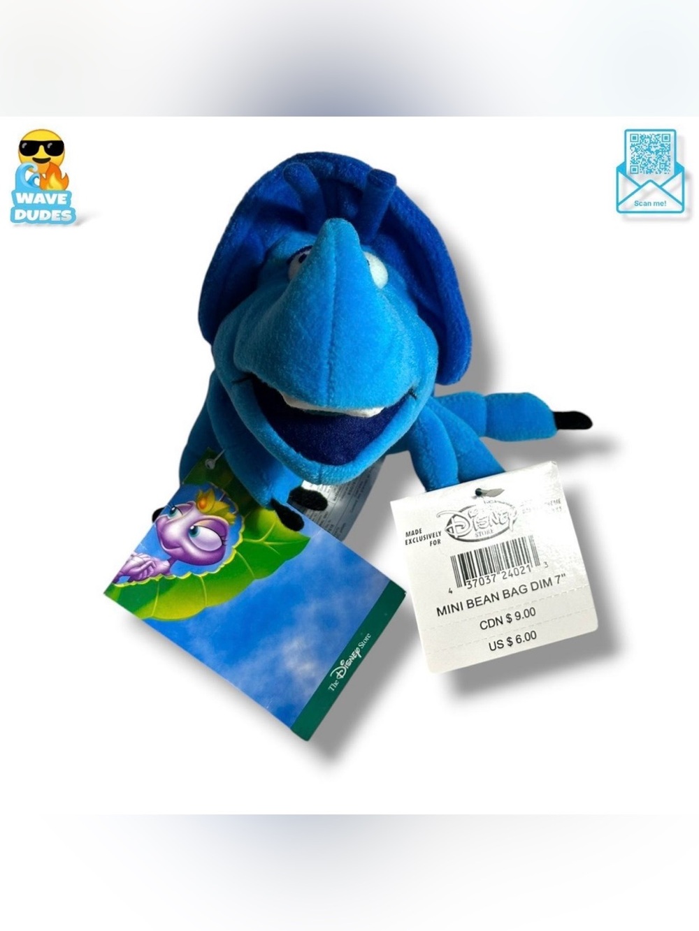 Vintage Dim Beetle A Bug’s Life Disney Mini Plush